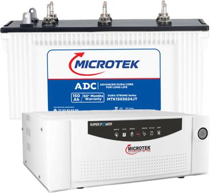 Microtek MTK1503624JT 150Ah Battery With Super Power 1200 SW Pure Sine Wave Inverter
