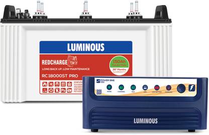 LUMINOUS Power sine 1100+RC18000st Pure Sine Wave Inverter Price in ...