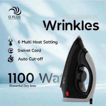 O PLUS by O PLUS Corel 001 Non-Stick & Light Weight 1 Year Warranty 1100 W Dry Iron