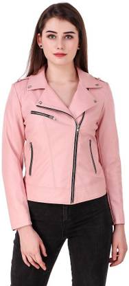 Leather Retail Full Sleeve Solid Women Jacket
