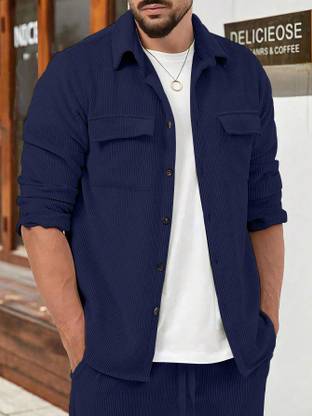 COMBRAIDED Full Sleeve Self Design Men Jacket