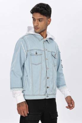 Eszett Full Sleeve Solid Men Denim Jacket
