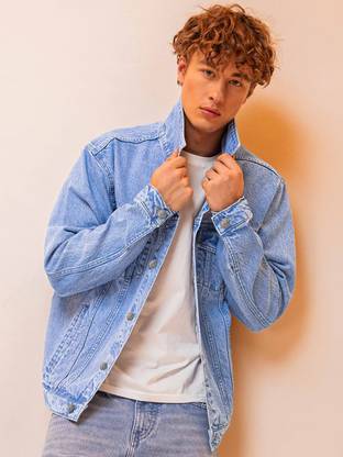 KOTTY Full Sleeve Solid Men Denim Jacket