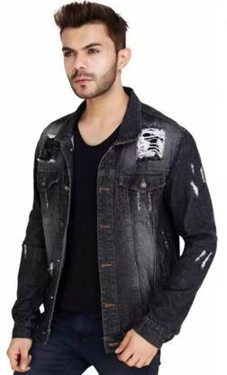 SKENJEL Full Sleeve Solid Men Denim Jacket