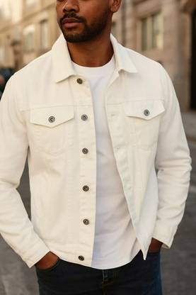 KASHIAN Full Sleeve Solid Men Denim Jacket