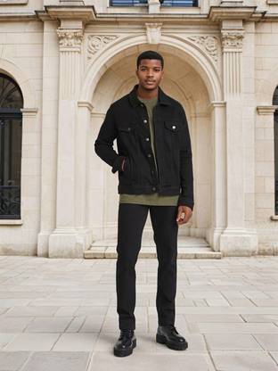 KOTTY Full Sleeve Solid Men Denim Jacket