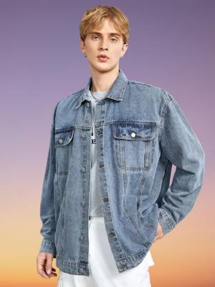 KOTTY Full Sleeve Solid Men Denim Jacket