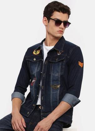 VOGATI Full Sleeve Washed Men Denim Jacket