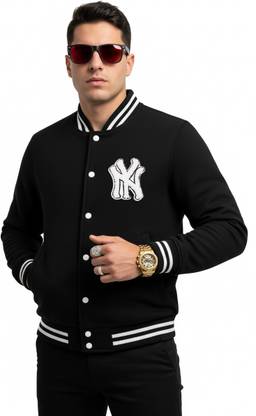 Crossbone Full Sleeve Solid Men Jacket