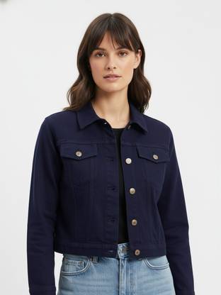 Glitchez Full Sleeve Solid Women Denim Jacket