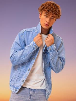 KOTTY Full Sleeve Solid Men Denim Jacket