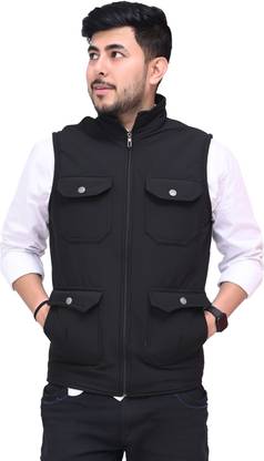 pankhu Sleeveless Solid Men Jacket