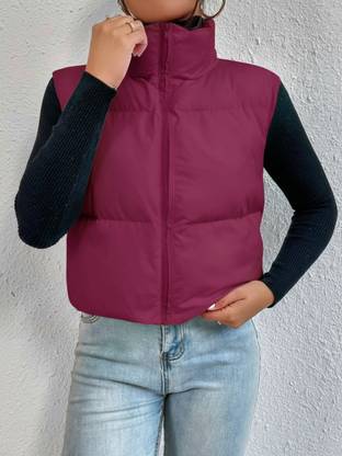BuyNewTrend Sleeveless Solid Women Jacket