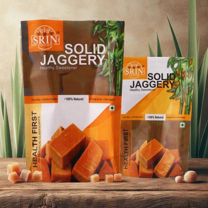 SRIN Solid Jaggery (900+450g) Healthy Sugar Substitutes,Free Chemicals & Clarificants Cubes Jaggery