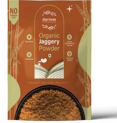 Khari Foods Organic Gur Powder 1kg, Sugar Substitute, Chemical & Preservative Free Powder Jaggery