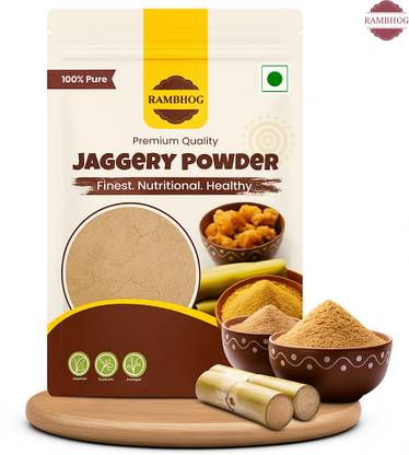 RAMBHOG Jaggery Powder Pure & Natural Sugar Substitute, Powder Jaggery