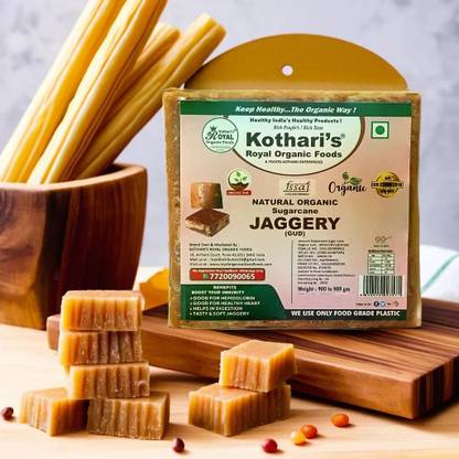 KOTHARI'S ROYAL ORGANIC FOODS Kothari's Royal Organic Foods And Essential Oil Jaggery, 1000 gm Block Jaggery