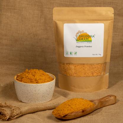 ShuddhaGram Organic Gur Powder (1 Kg) | Sugar Substitute | Preservative Free Powder Powder Jaggery