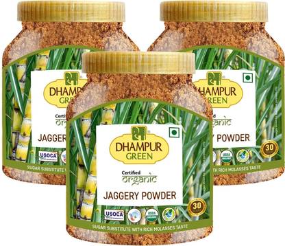 DHAMPUR GREEN Organic Jaggery Powder Organic Desi Gur ki Shakkar Jar Powder Jaggery