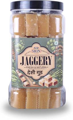 SRIN Solid, Healthy Sugar Substitutes, Free Chemicals & Clarificants Block Jaggery