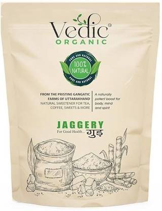 Vedic organic Jaggery Powder 1 KG Pouch Pack Powder Jaggery
