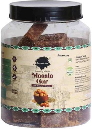 Jaggercane Premium Masala Jaggery/Gur 500gm chemical free, gluten free, vegan Cubes Jaggery