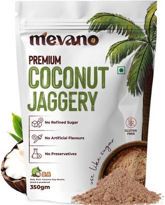 Mevano Pure & Unprocessed Coconut Jaggery Powder - Healthy & Natural Sweetener Powder Jaggery
