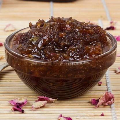 FreshoCartz Natural Himalayan Gulkand - Rose Petals Jam (Made with Mishri /Crytal Sugar & Rose Petals)