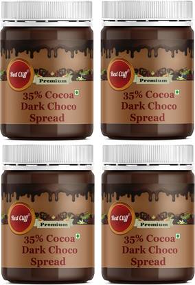 RED CLIFF Dark Chocolate Spread | 35% Cocoa | All Natural Ganache 350g | Pack of 4)