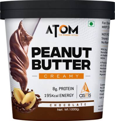 AS-IT-IS Nutrition ATOM Chocolate Peanut Butter Creamy 1Kg | Gluten Free | Cholesterol Free