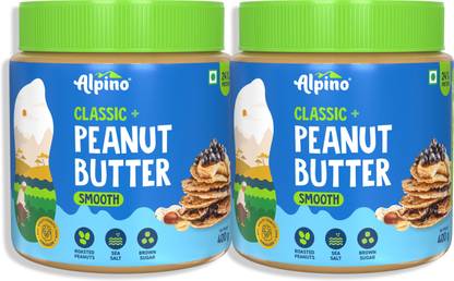 अल्पिनो क्लासिक पीनट बटर स्मूथ अनस्वीटेन्ड 800 g