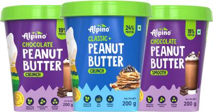 ALPINO Peanut Butter Combo Pack - Chocolate Smooth/Crunch & Classic Crunch