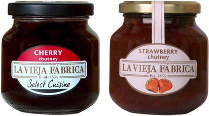 La Vieja Fabrica Strawberry Jam 350g and Cherry Jam 285g (Combo Pack)