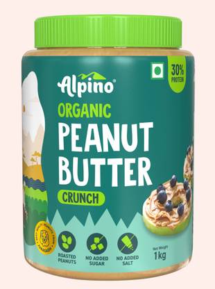 ALPINO Organic Natural Peanut Butter Crunch Unsweetened