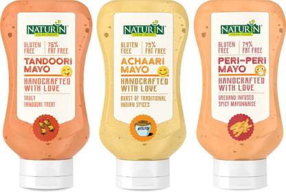 Naturin Pack of 3-Tandoori Mayo 290g, Achaari Mayo 290g & Peri-Peri Mayo 290g