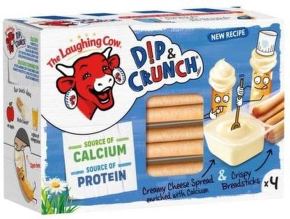 The Laughing Cow Dip & Crunch Crispy Breadsticks | Creamy Processed Cheese Spread (4x)