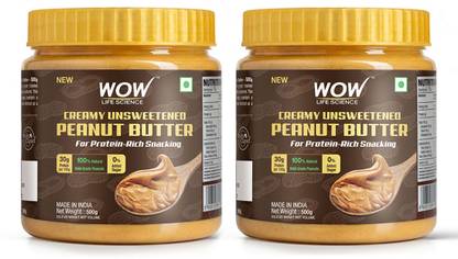 WOW Life Science Creamy Unsweetened Peanut Butter