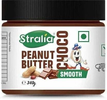 STRALIA Chocolate Peanut Butter Smooth 340gram, Natural Protein Rich, Roasted Peanuts