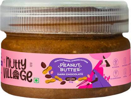 Nutty Village Creamy Dark Chocolate Peanut Butter|No Added Sugar,Gluten Free, No Preservatives
