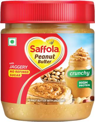 Saffola Peanut Butter with Jaggery, Crunchy, High Protein, No Refined Sugar