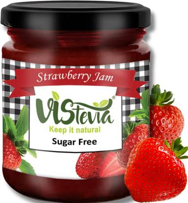 Vistevia Sugar Free Strawberry Jam (200 gm) | Diabetic Friendly | Stevia Sweetened