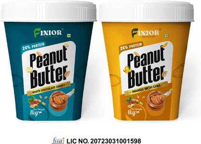 FINIOR High Protein Peanut Butter (Mango Chia, White Chocolate Crispy)