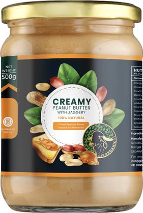 GIRORGANIC Creamy Peanut Butter with Jaggery | Stoneground |Vegan | Rich in Protien