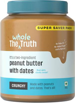 The Whole Truth Peanut Butter with Dates - Crunchy| SUPER SAVER PACK | No Added Sugar
