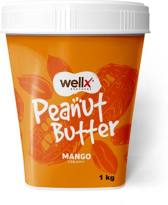Wellx Brothers Mango Creamy Peanut Butter With High Protein & 100% Roasted Peanuts