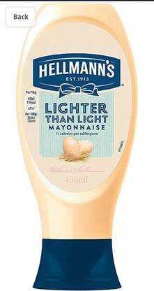 Hellmann's Lighter Than Light Mayonnaise Squeeze Bottle