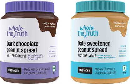 The Whole Truth - Peanut Butter with Dates + Dark Chocolate - SUPER SAVER - Crunchy Combo -