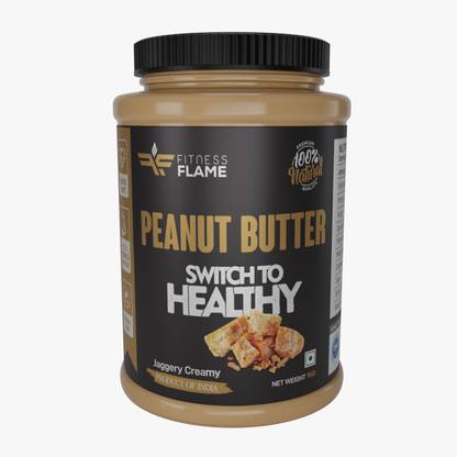 Fitness Flame Natural Peanut Butter(Jaggery Creamy) | High Protein 28 G | Gluten Free |