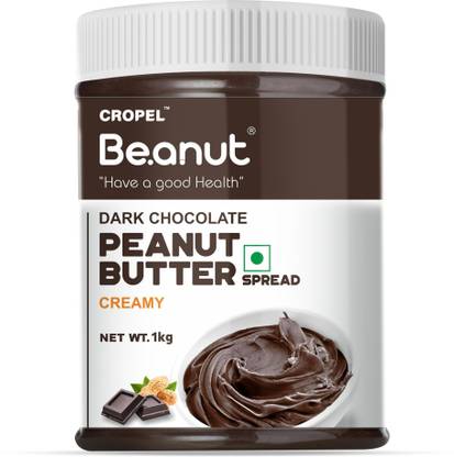 Beanut Dark Chocolate Creamy Peanut Butter - High in Protein, Nut Butter