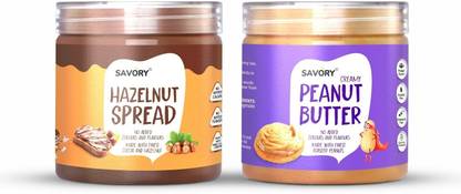 Savory Combo of Tasty Chocolate Hazelnut Spread + Creamy Peanut Butter | 400g Each |